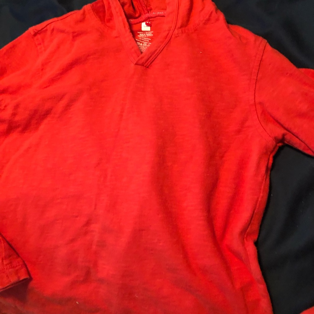 Red-orange hooded shirt Tea Sz 8